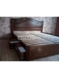  Кровать TM Matrason Barbara 200x200 дуб с 4-мя ящиками на направляющих светлый орех-К Cтандартное Без патины Высокое изножье, в дизайн изголовья