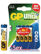  Батарейки GP Ultra Plus Alkaline 24AUP AAA, 4 шт.