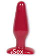  Красная средняя анальная пробка Butt Plug Red - Slim Medium
