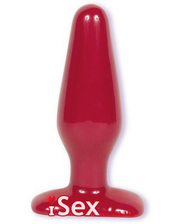  Красная средняя анальная пробка Butt Plug Red - Slim Medium фото 1069209826