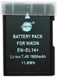 Nikon EN-EL14 Усиленный аккумулятор 1500mАh для EN-EL14.