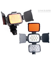  LED-5012 Светодиодный накамерный свет для фото/видеокамеры со шторками, 5000K-6000K (3500K/фильтр) + АБ + З/У. фото 3231621767