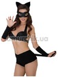 Softline Комплект Catwoman, черный: шорты + бюстгальтер + маска + обруч с ушками + перчатки