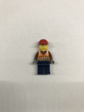 Lego Строитель в оранжевой спецжелетке и в красной строительной каске