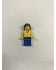 Lego Девушка в спасательном жилете синих штанах и оранжевой блузке фото 2234222203