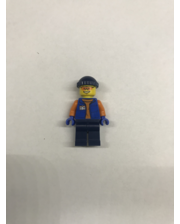 Lego Сотрудник арктической станции в оранжевой кофте синей жилетке с бейджем фото 1410424250