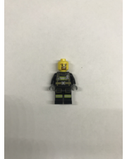 Lego Спасатель в черной спецодежде с рацией фото 1222842973