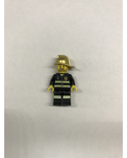 Lego Пожарник в светоотражающем костюме и в пожарной каске фото 1173036613