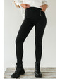  Стрейчевые плотные штаны на флисе FLNN - черный цвет, 27р (есть размеры)