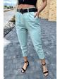  Модные женские джинсы летние с поясом PERRY - бирюзовый цвет, S (есть размеры)