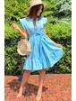  Красивое летнее платье с пояском LUREX - голубой цвет, L (есть размеры)
