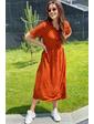  Летнее платье в горох с карманами Pintore - терракотовый цвет, 40р (есть размеры)