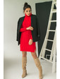  Платье-туника с узором косичек и ромбов LUREX - красный цвет, M (есть размеры)