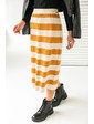  Длинная трикотажная юбка с широкими полосками LUREX - горчичный цвет, M (есть размеры)