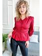  Необычная блуза с акцентированной талией и баской YI MEI SI - красный цвет, M (есть размеры)