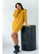  Платье-реглан с хомутом крупной вязки LUREX - горчичный цвет, M (есть размеры)