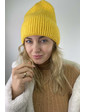  Теплая трикотажная шапка с отворотом LUREX - желтый цвет, S (есть размеры)