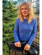  Трендовый свитер с косами фасона oversize  - синий цвет, XXL/XXXL (есть размеры)