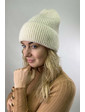  Теплая трикотажная шапка с отворотом LUREX - молочный цвет, M (есть размеры)