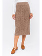  Теплая вязаная юбка LUREX - коричневый цвет, S (есть размеры)