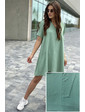  Платье OVER-SIZE с мелким дефектом VOOL Style - зеленый цвет, M (есть размеры)