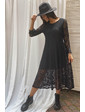  Изысканное ажурное платье миди LUREX - черный цвет, S (есть размеры)