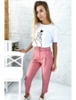 Трендовые брюки с высокой талией и поясом PERRY - розовый цвет, M (есть размеры)