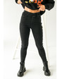  Теплые штаны с лампасами на байке FLNN - черный цвет, 27р (есть размеры)