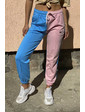  Женские штаны джогеры разноцветные Crep - пудра цвет, S (есть размеры)
