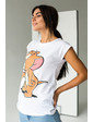  Женская коттоновая футболка с рисунком в стиле Pop-Art LUREX - белый цвет, M (есть размеры)