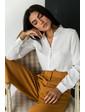  Элегантная блуза с воротником стойкой LUREX - белый цвет, M (есть размеры) S