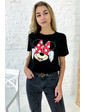  Молодежная футболка с Минни и бантиком LUREX - черный цвет, S (есть размеры)