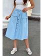  Модная юбка-миди с накладными карманами LUREX - голубой цвет, M (есть размеры)