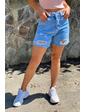  Джинсовые шорты классические с высокой талией Clew - голубой цвет, 38р (есть размеры)