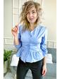  Необычная блуза с акцентированной талией и баской YI MEI SI - голубой цвет, M (есть размеры)
