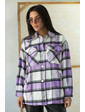 Теплая рубашка из пальтовой ткани в клетку D-K Basic - лавандовый цвет, L (есть размеры)