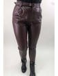  Кожаные штаны с кольцом на ремне MiLanSheng - бордо цвет, XL (есть размеры)