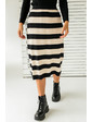  Длинная трикотажная юбка с широкими полосками LUREX - черный цвет, S (есть размеры)