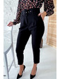  Актуальные брюки с поясом и карманами YARE - черный цвет, XL (есть размеры)