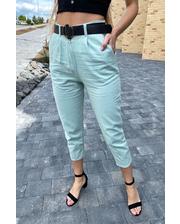  Модные женские джинсы летние с поясом PERRY - бирюзовый цвет, L (есть размеры) фото 1958866115