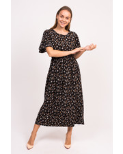  Длинное цветочное платье LUREX - черный цвет, M (есть размеры) фото 3563673158