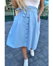  Трендовая юбка с акцентированной талией LUREX - голубой цвет, S (есть размеры) фото 2174274454