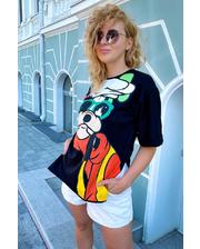  Модная футболка женская с принтом Гуффи LUREX - черный цвет, L (есть размеры) фото 1018393783