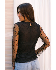  Прозрачная блуза из фатина Hello Kiss! - черный цвет, S/M (есть размеры) фото 2290950471