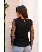  Элегантная блуза из тонкого кружева Hello Kiss! - черный цвет, S/M (есть размеры) фото 3953010733