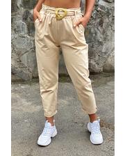  Актуальные женские штаны с поясом YJX - бежевый цвет, M (есть размеры) фото 3450137373