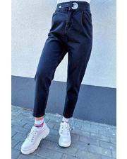  Крутые mom джинсы с защипами и высокой талией Clew - черный цвет, 40р (есть размеры) фото 1751389091