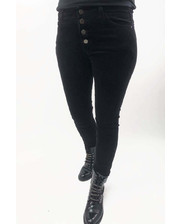  Вельветовые брюки на пуговицах Sangogo - черный цвет, M (есть размеры) фото 3883478370