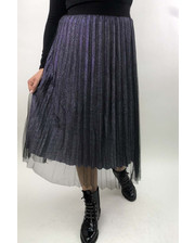  Плиссированная юбка из фатина с люрексом LUREX - сиреневый цвет, S (есть размеры) фото 1957978803