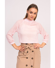  Стильная блузка с жемчугом LUREX - пудра цвет, S (есть размеры) фото 2155225191